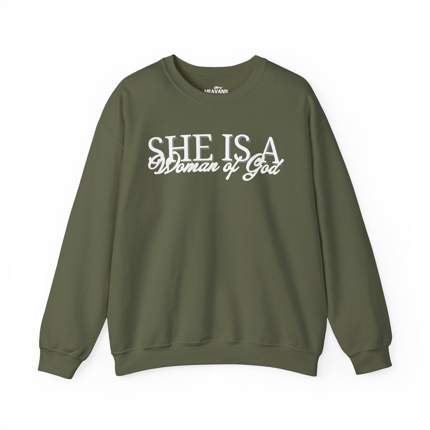 She is a woman of God Crewneck (white)